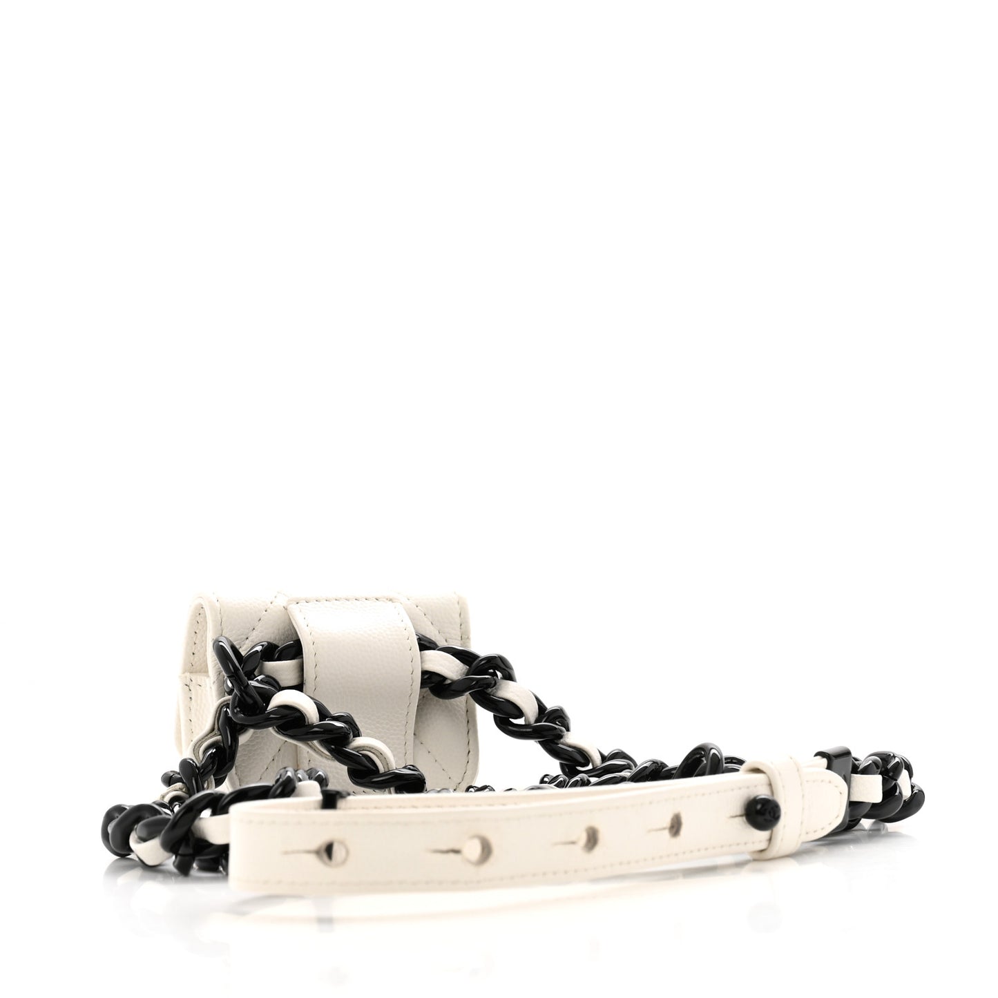 Caviar Quilted Airpods Pro Holder Belt White