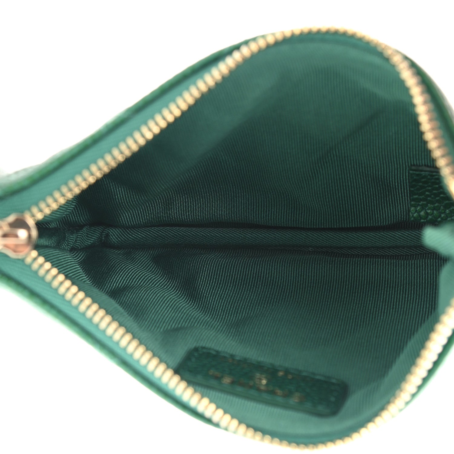 Chanel Metallic Caviar Quilted Small Cosmetic Case Green 5 of 8