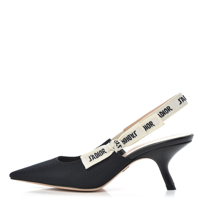 Christian Dior Technical Canvas Ribbon J Adior Slingback 65mm Pumps 40 Black 1 of 9