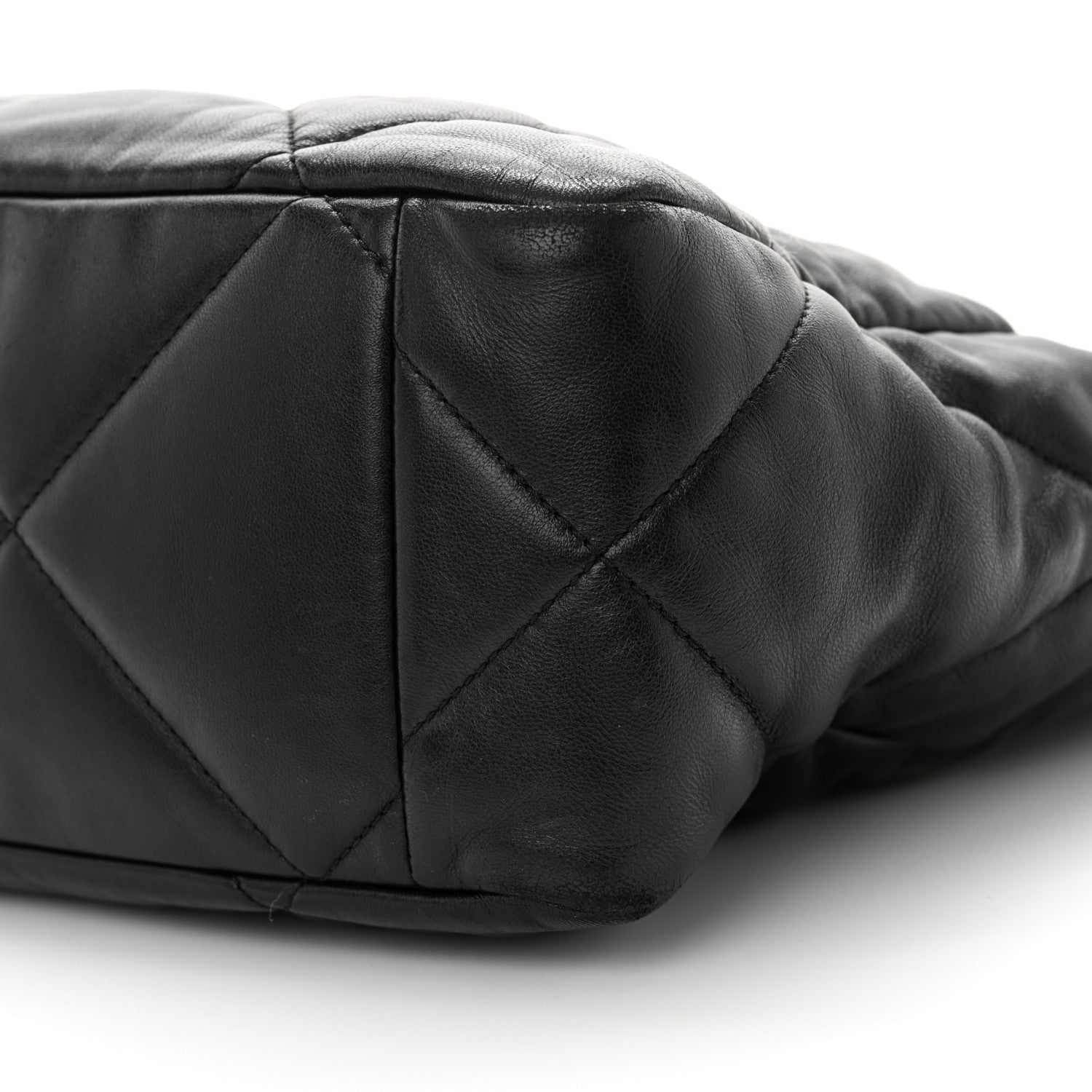 Chanel Lambskin Quilted Chanel 19 East West Shopping Bag Black 10 of 13