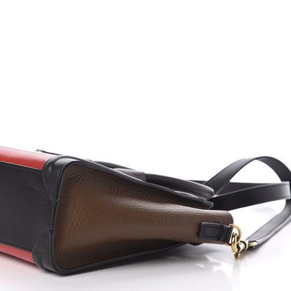 Celine Calfskin Bullhide Nano Tri-Color Luggage Bright Red 8 of 9