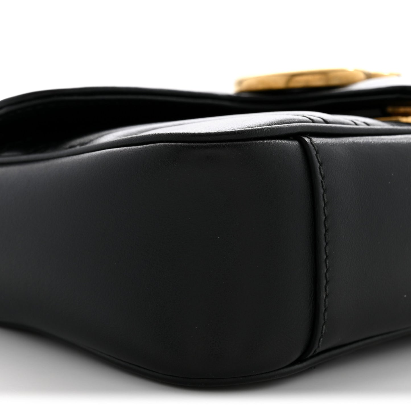 Calfskin Matelasse Mini GG Marmont Shoulder Bag Black