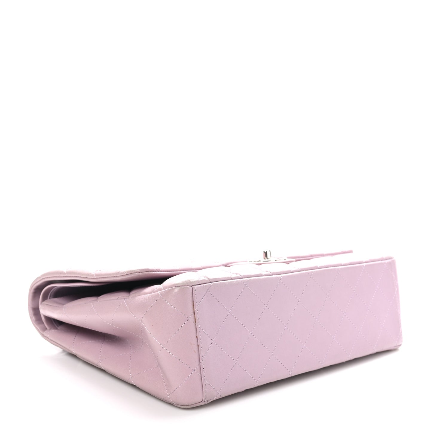 Lambskin Quilted Maxi Double Flap Light Purple