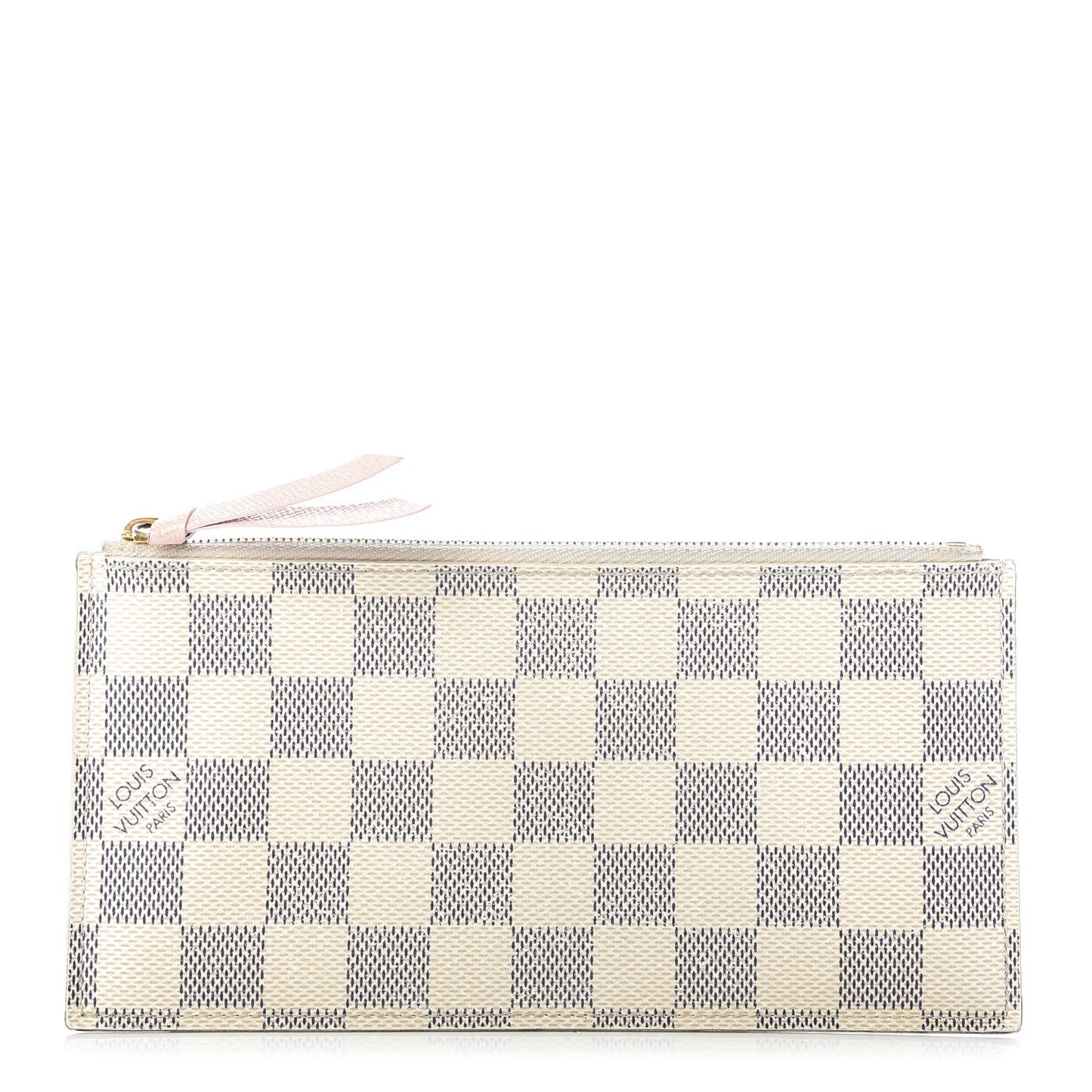 Damier Azur Felicie Chain Wallet Zippered Insert Rose Ballerine