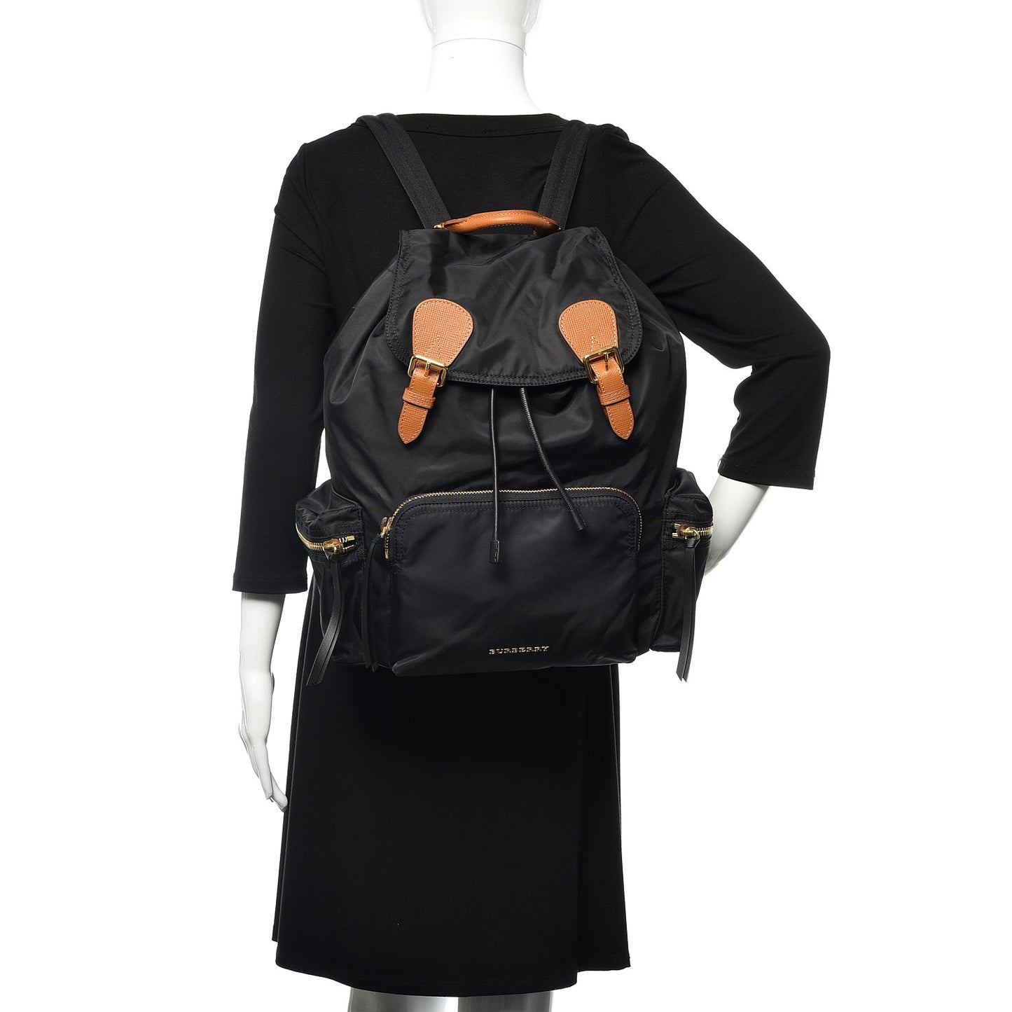 Nylon Large Rucksack Backpack Black