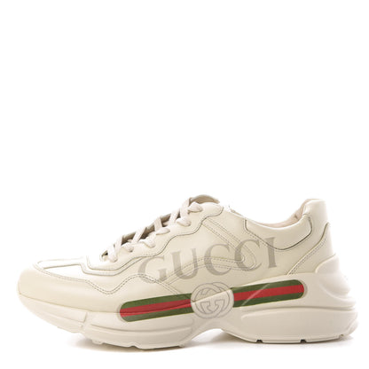 Gucci Calfskin Logo Mens Rhyton Sneakers 8 Ivory 1 of 9
