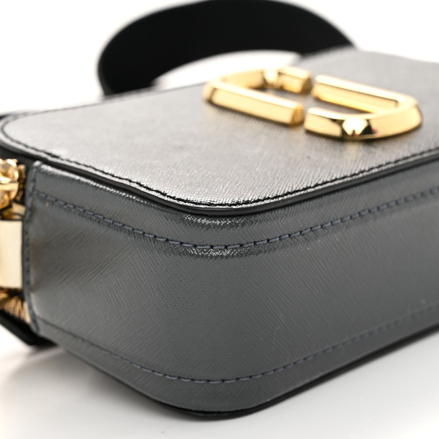 Saffiano Snapshot Camera Bag Black Grey