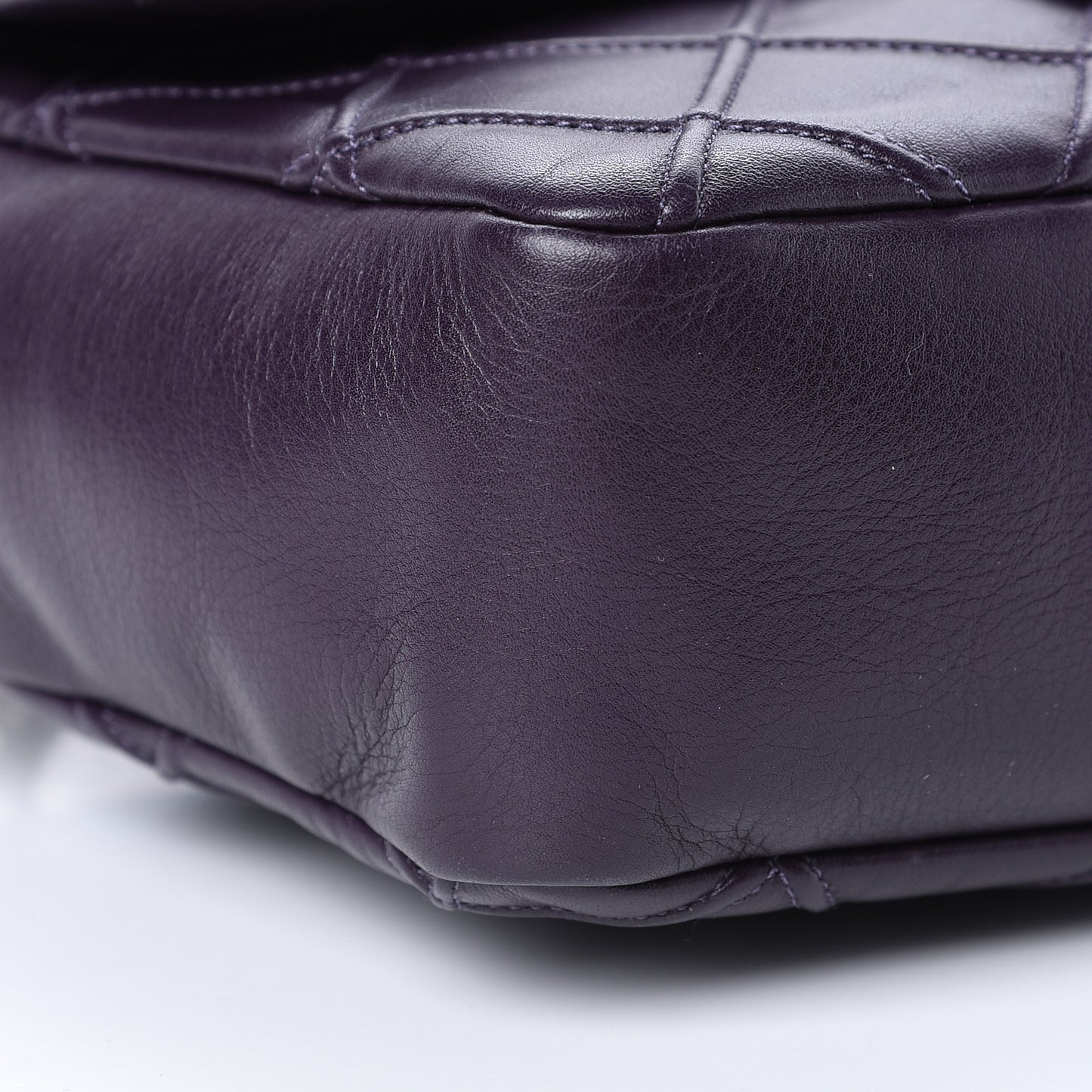 Calfskin Diamond Debossed Medium Cosmos Flap Purple