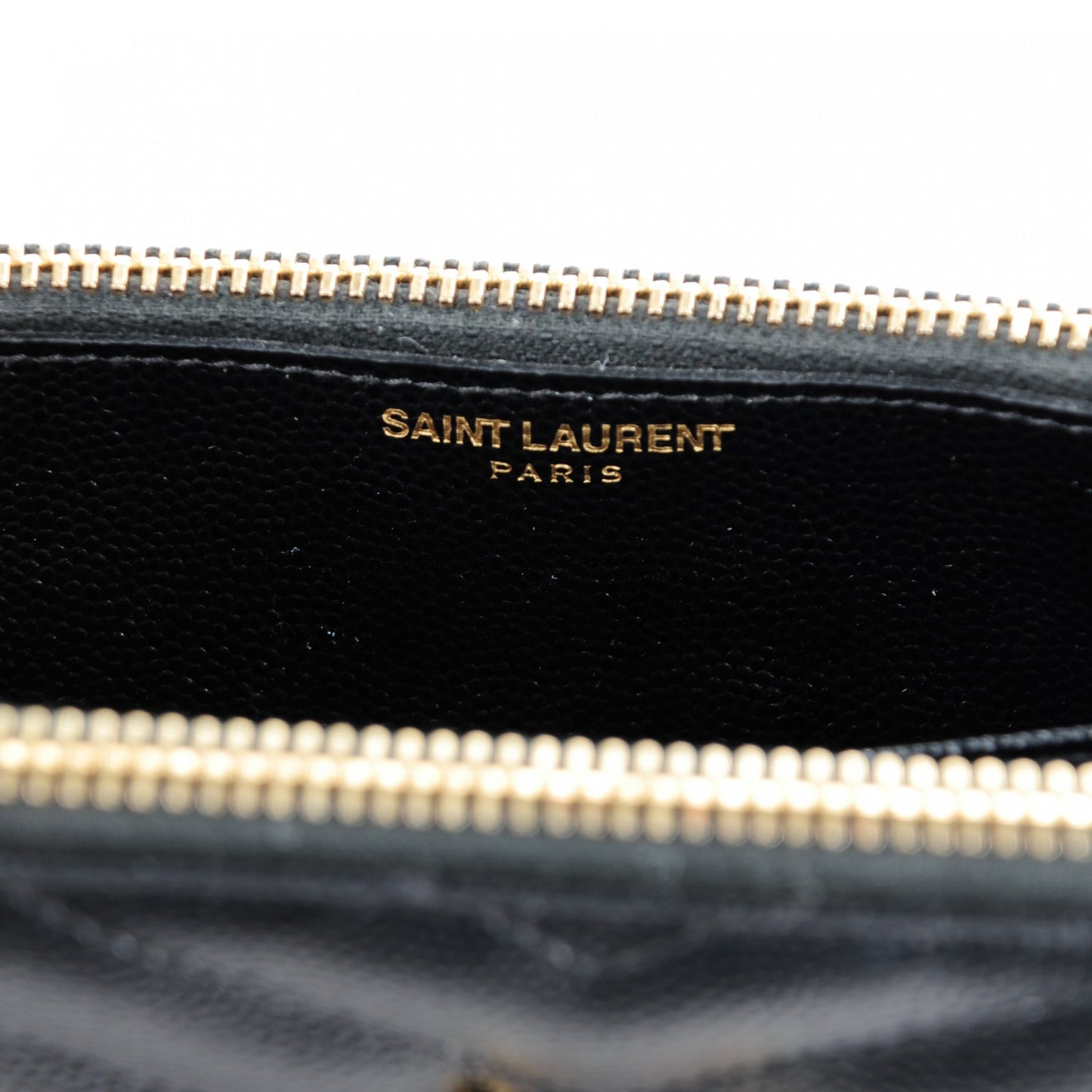 Grain De Poudre Matelasse Chevron Monogram Double Zip Wallet Black