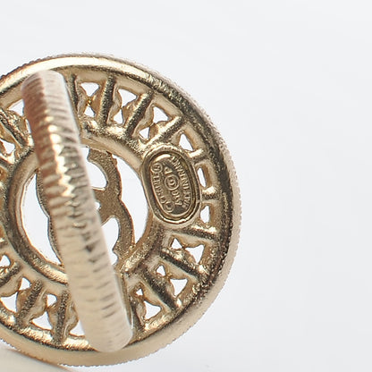 Chanel Crystal Pearl CC Ring 6.25 Gold 4 of 5