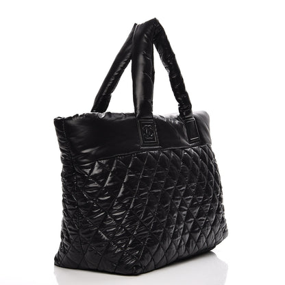 Chanel Nylon Quilted Large Coco Cocoon Tote Black 3 of 8