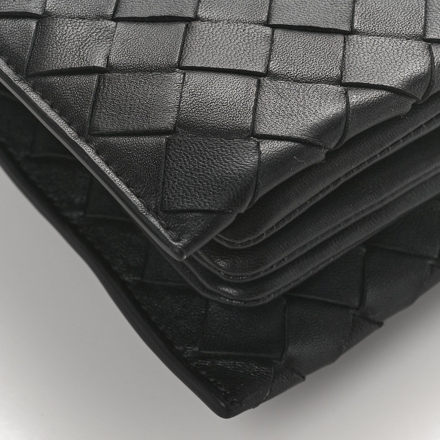 Nappa Intrecciato Trio Pouch On Strap Black