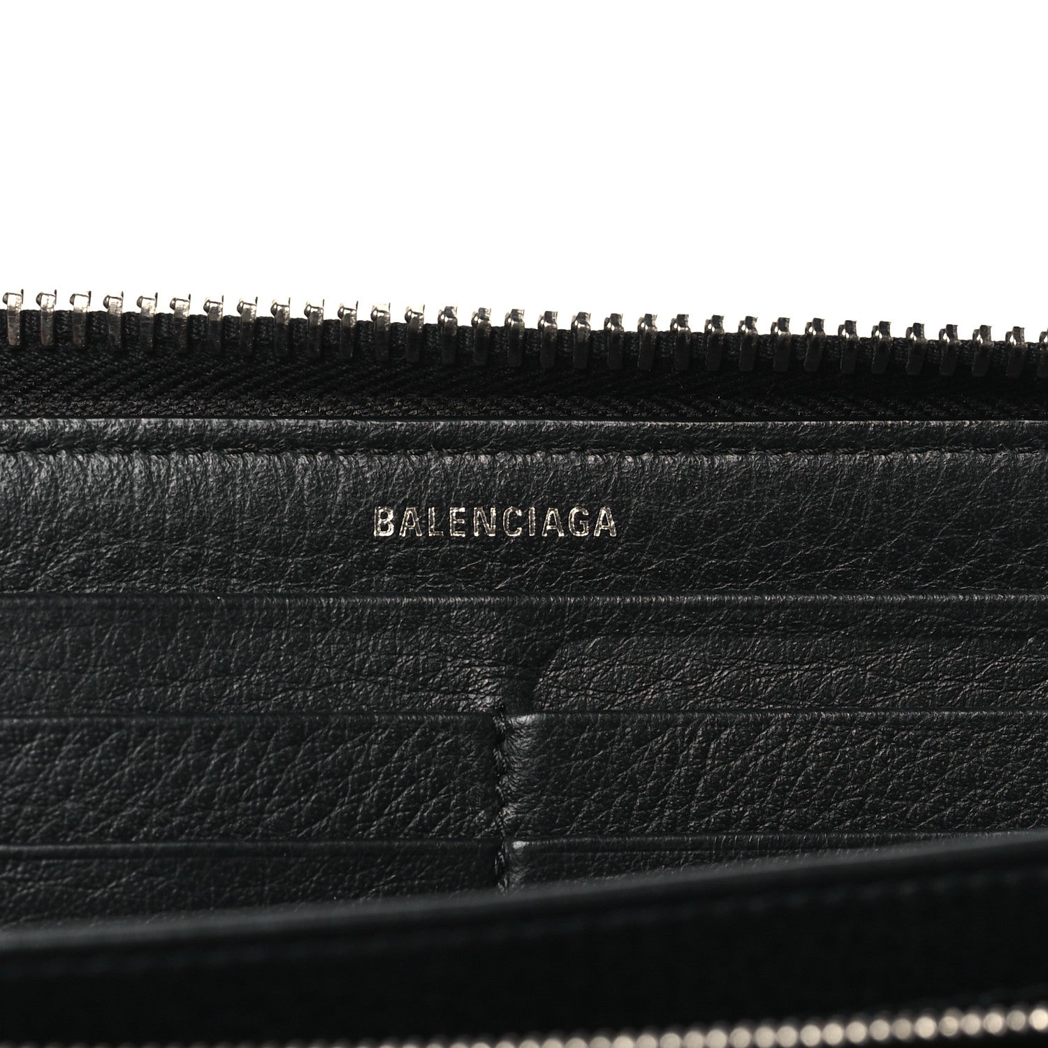 Balenciaga Calfskin Papier Zip Around Wallet Black 6 of 11