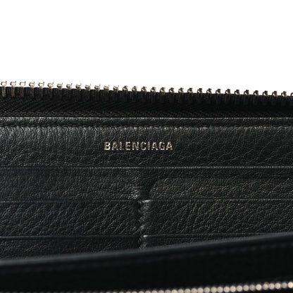 Balenciaga Calfskin Papier Zip Around Wallet Black 6 of 11