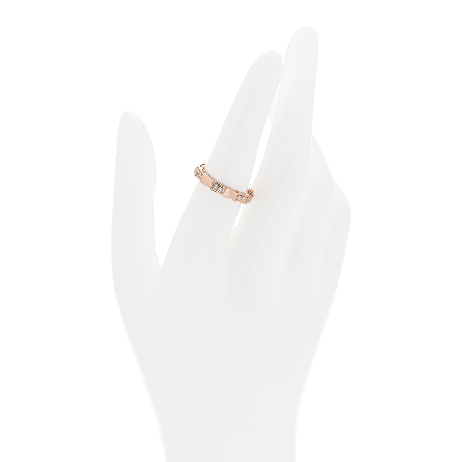Bulgari 18K Rose Gold Diamond Serpenti Viper Ring 54 6.75 2 of 6