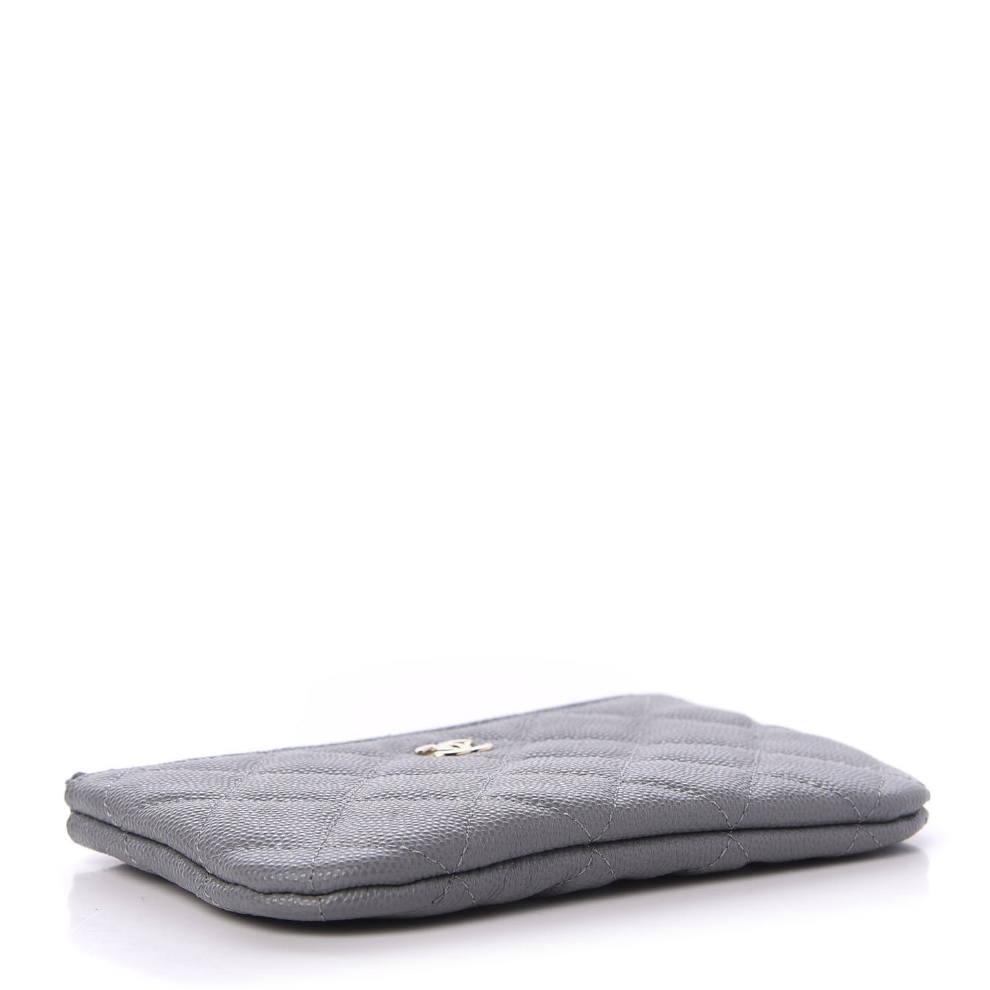 Caviar Quilted Small Cosmetic Case Grey