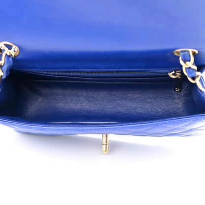Chanel Lambskin Quilted Mini Rectangular Flap Blue 5 of 22