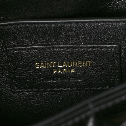 Saint Laurent Patent Calfskin Matelasse Monogram Medium Vicky Chain Bag Black 6 of 10