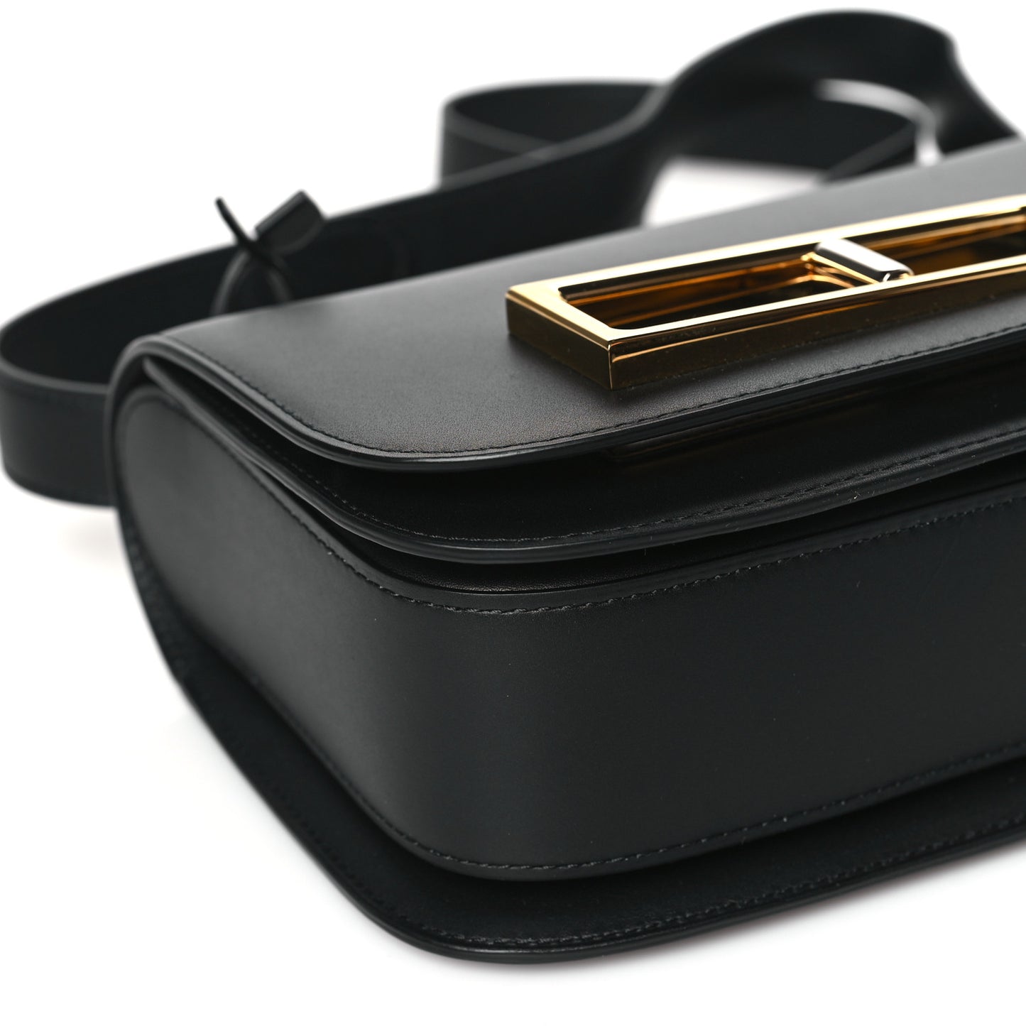 Olen Calfskin Small Lingot Crossbody Black