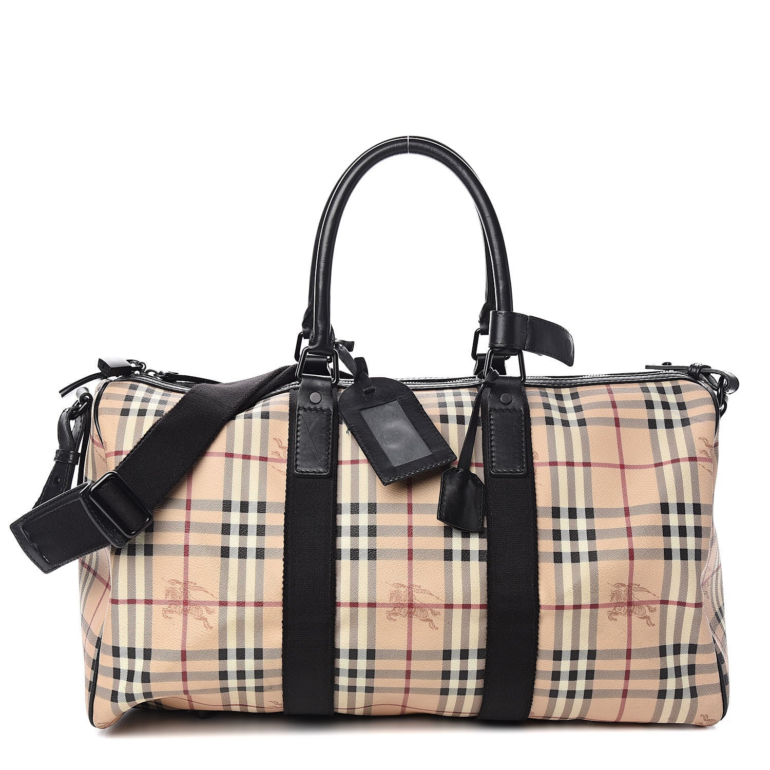 Burberry Haymarket Check Duffle Bag Black 1 of 12