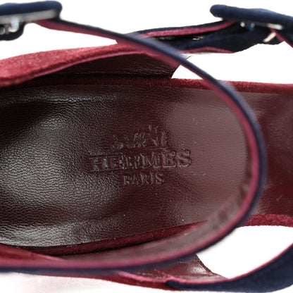 Hermes Suede Nora Sandals 36 Bleu Ardoise Marine 7 of 8