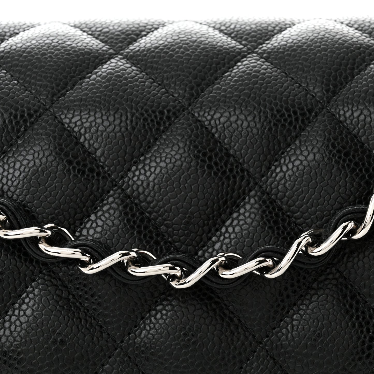 Caviar Quilted Jumbo Double Flap Black