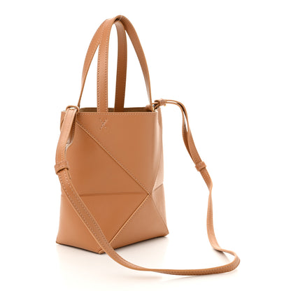 Loewe Shiny Calfskin Mini Puzzle Fold Tote Warm Desert 3 of 8