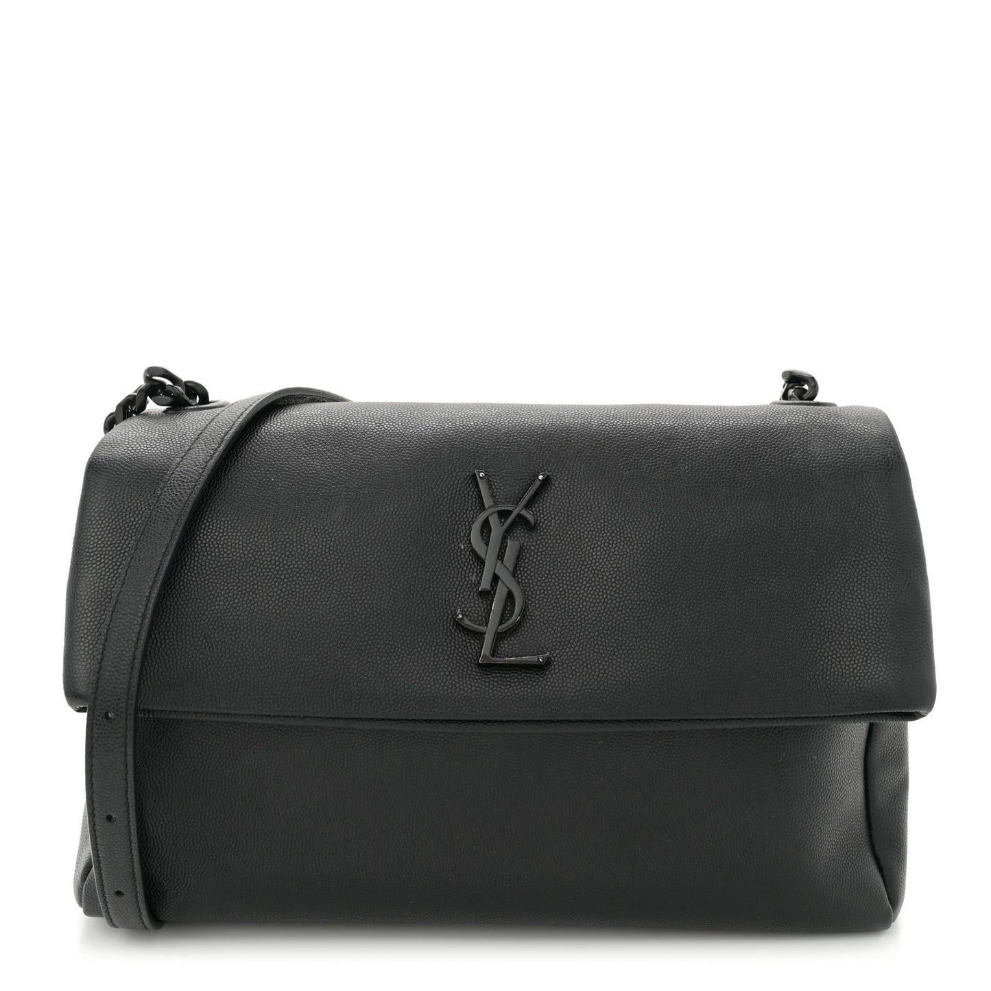 Grain De Poudre Medium West Hollywood Monogram Fold-Over Black