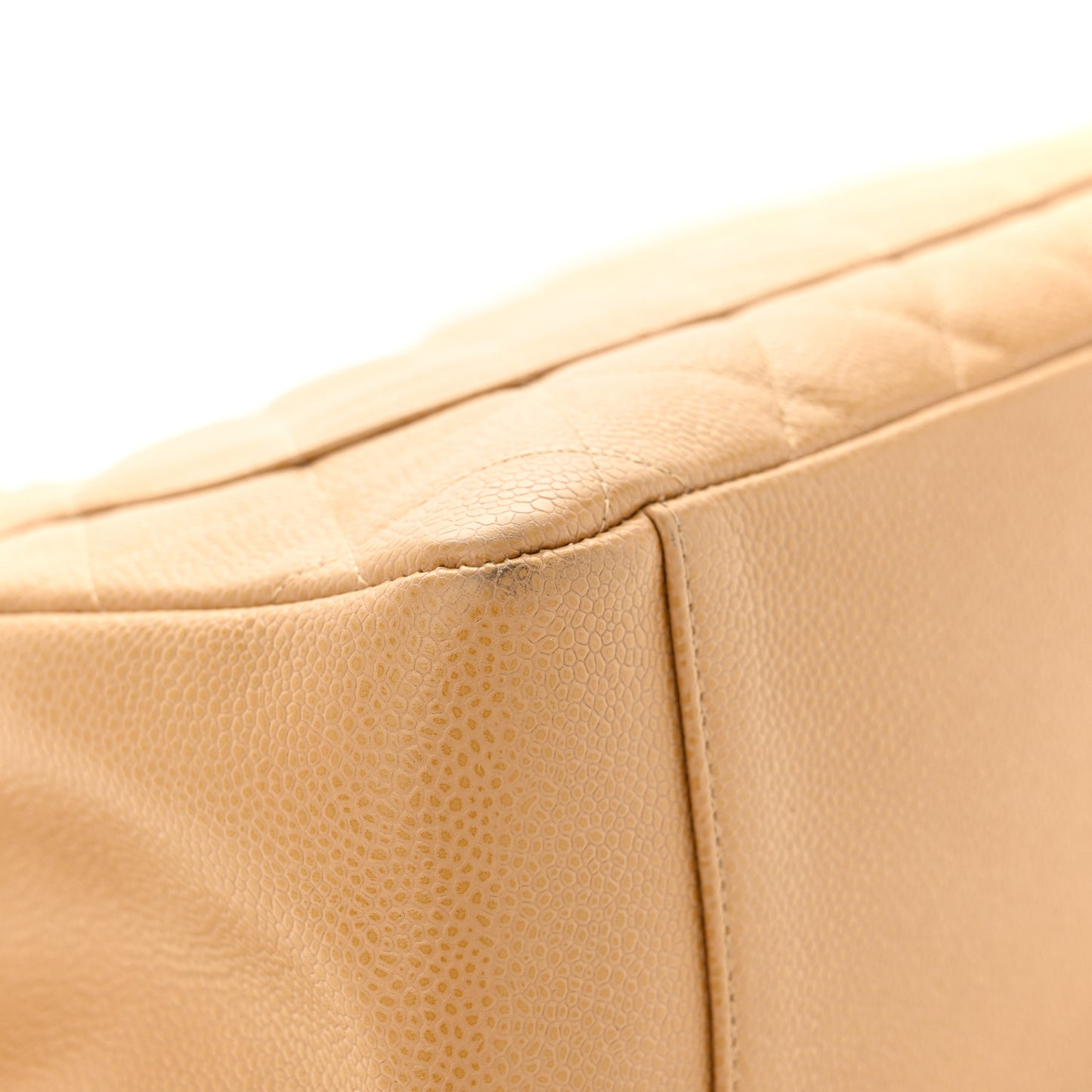 Caviar Quilted Grand Shopping Tote GST Beige