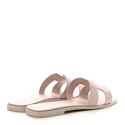 Hermes Box Calfskin Oran Sandals 39 Rose Pale 4 of 9