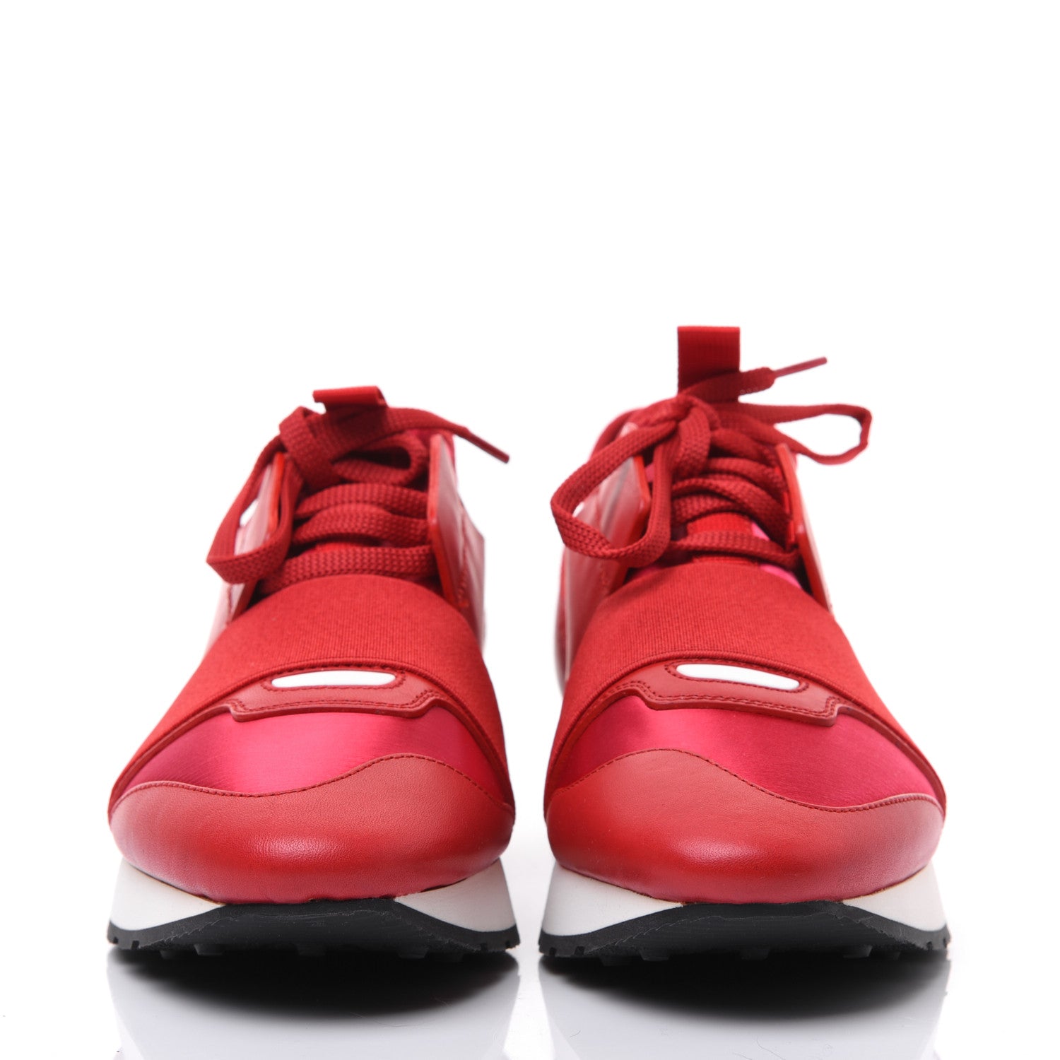 Balenciaga Satin Calfskin Womens Race Runner Sneakers 37 Rouge Groseille 2 of 9