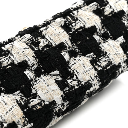 Chanel Tweed Quilted Mini Rectangular Flap Black Ecru White 11 of 12