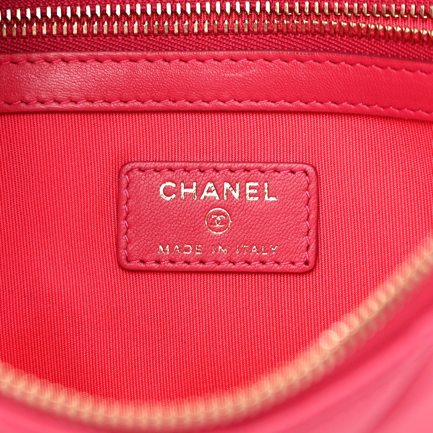 Lambskin Quilted Medium Cosmetic Case Pink