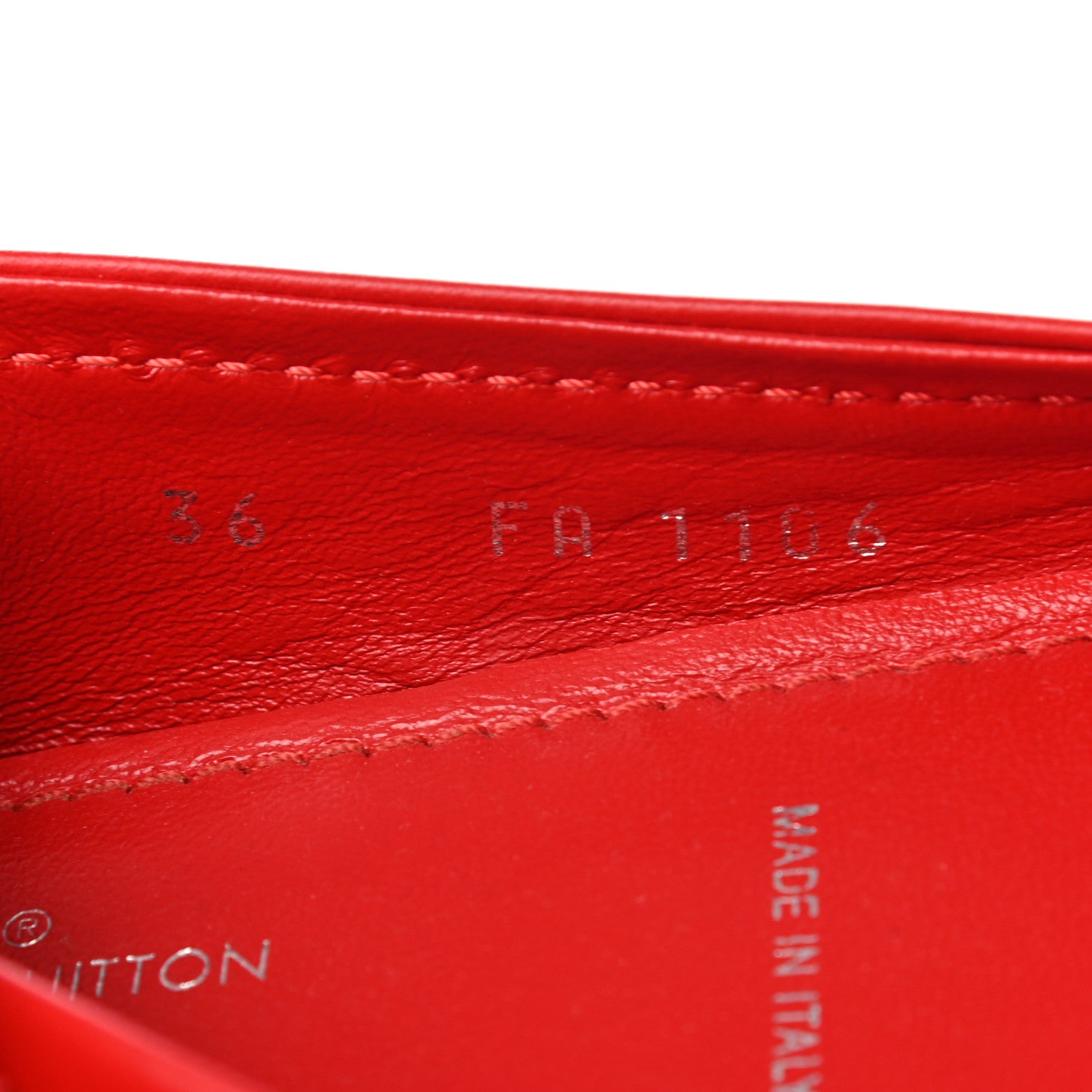 Louis Vuitton Calfskin Oxford Ballerina Flats 36 Red 8 of 10