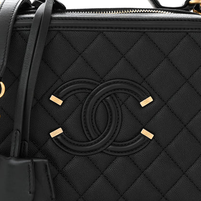 Chanel Caviar Quilted Medium CC Filigree Vanity Case Black 8 of 11