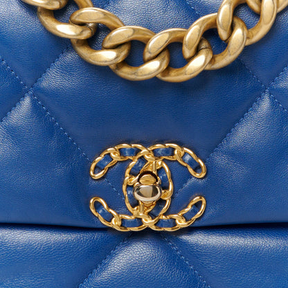 Chanel Lambskin Quilted Large Chanel 19 Flap Blue 8 of 10