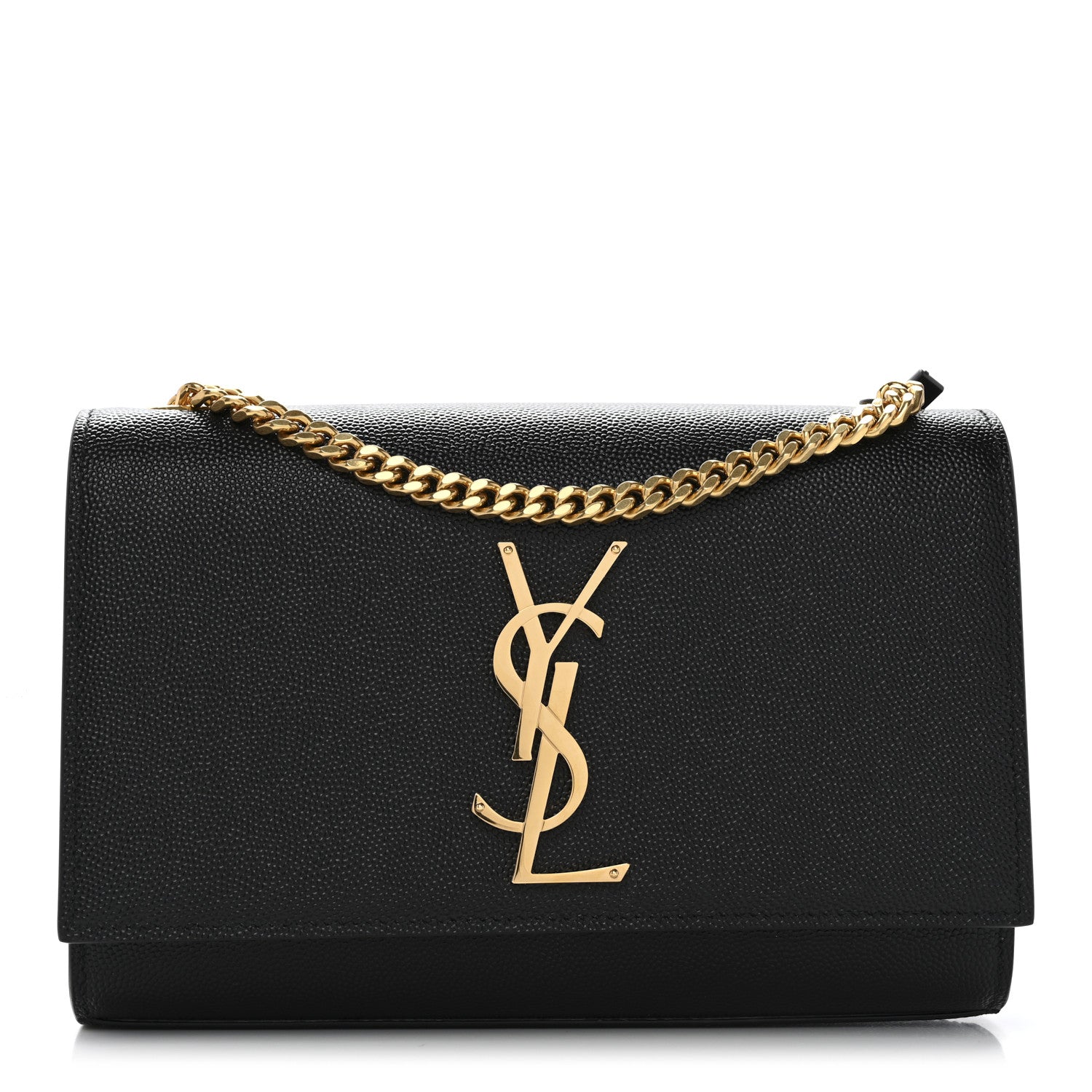 Saint Laurent Grain De Poudre Small Monogram Kate Satchel Black 1 of 12