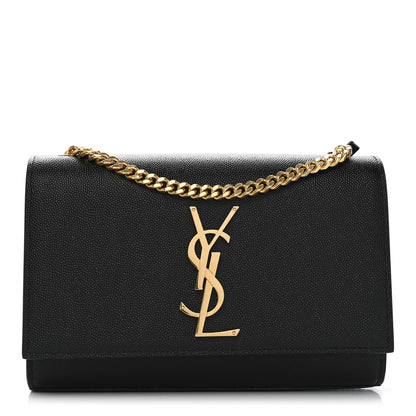 Saint Laurent Grain De Poudre Small Monogram Kate Satchel Black 1 of 12