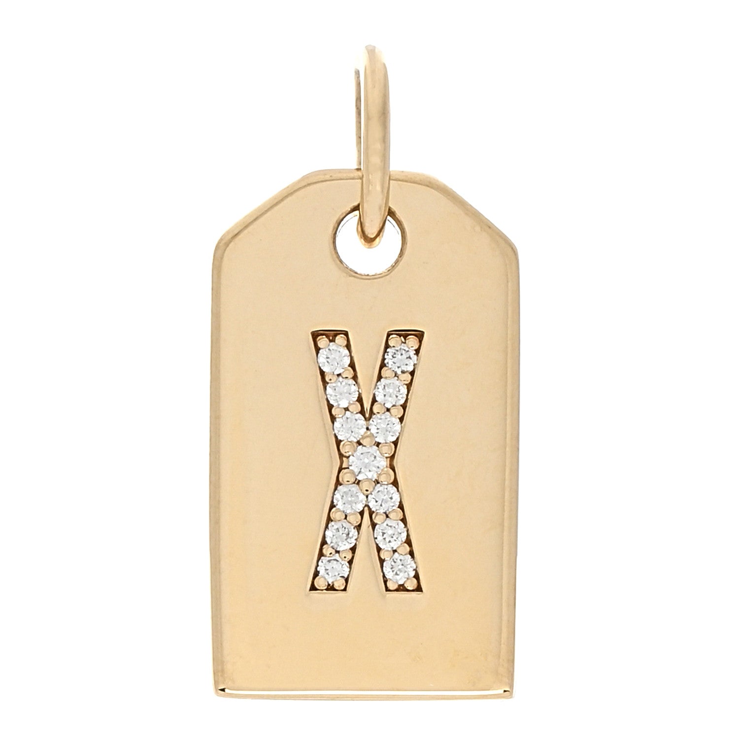 Tiffany 18K Yellow Gold Diamond Tag Letter X Charm 1 of 4