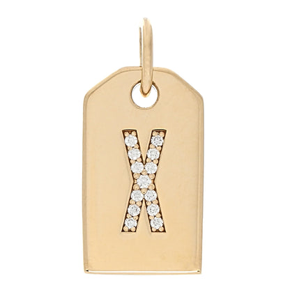 Tiffany 18K Yellow Gold Diamond Tag Letter X Charm 1 of 4