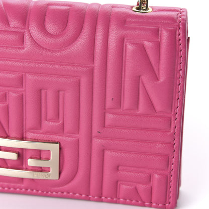 Fendi Nappa Logo Embossed Wallet On Chain Fuxia 12 of 13