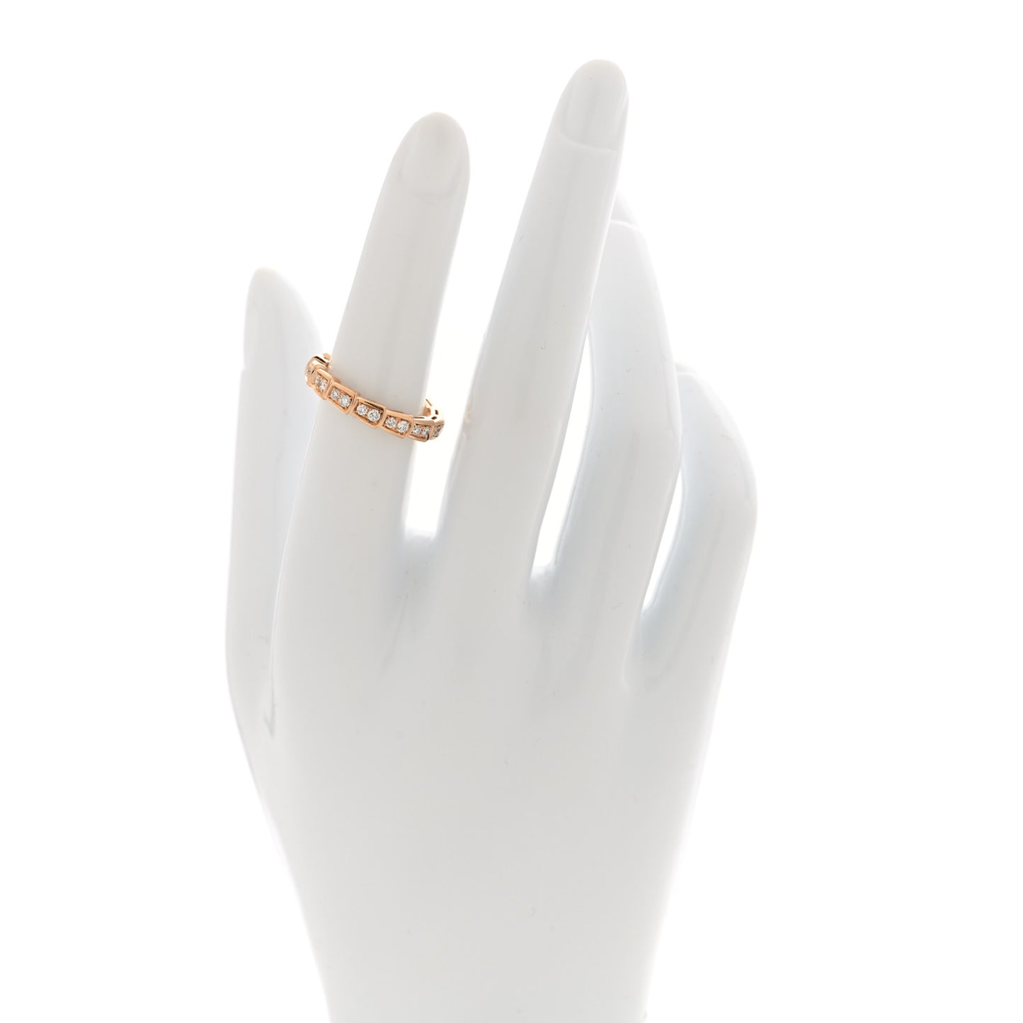 18K Rose Gold Diamond Serpenti Viper Band Ring  51 5.75
