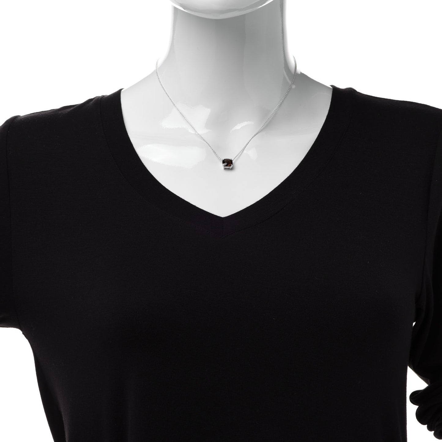 Sterling Silver Smoky Quartz Sparklers Pendant Necklace