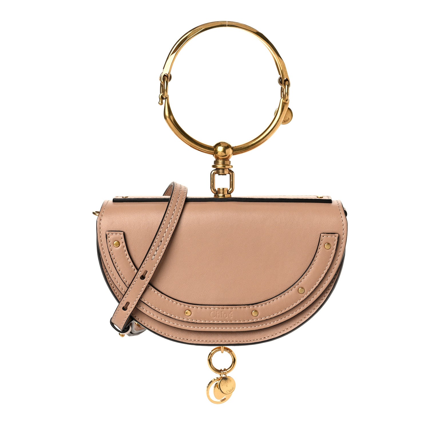 Chloe Calfskin Small Nile Bracelet Minaudiere Bag Biscotti Beige 1 of 8