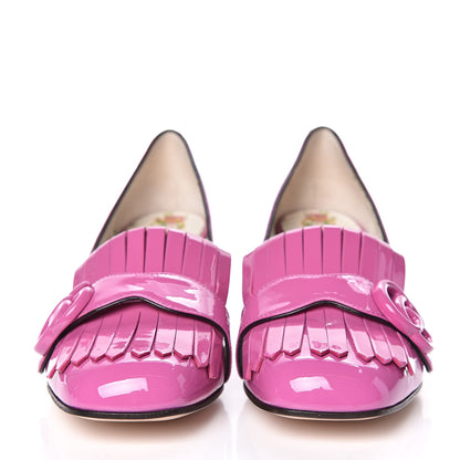 Gucci Vernice GG Marmont Fringe 50mm Loafer Pumps 36.5 Rododendro 2 of 10