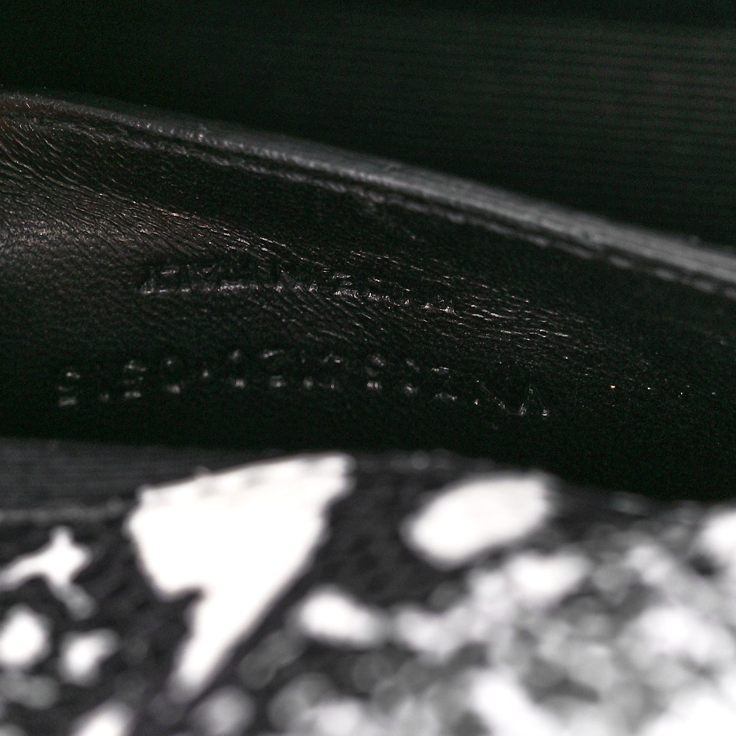 Saint Laurent Calfskin Snakeskin Embossed Small Classic Monogram Kate Tassel Satchel White Black 7 of 11