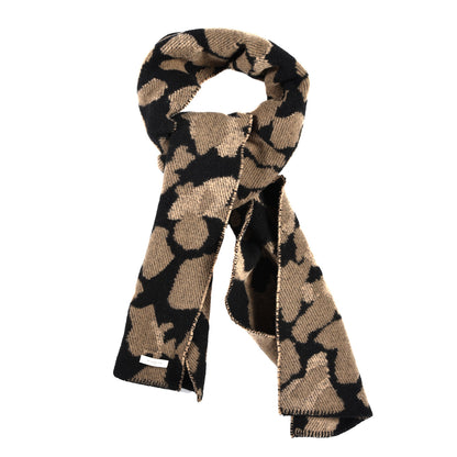 Burberry Wool Cashmere Jacquard Animal Print Scarf Camel 1 of 4