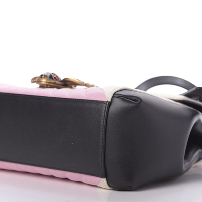 Gucci Calfskin Bamboo Trapuntata Queen Margaret Top Handle Bag Blue Agata Hibiscus Red Mystic White Sugar Pink 8 of 10