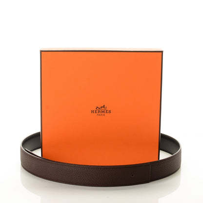 Hermes Box Togo 32mm Belt Strap 95 Black Chocolate 5 of 5