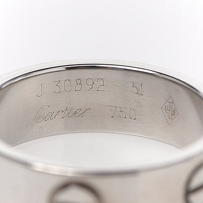 Cartier 18K White Gold 5.5mm LOVE Ring 51 5.75 4 of 4